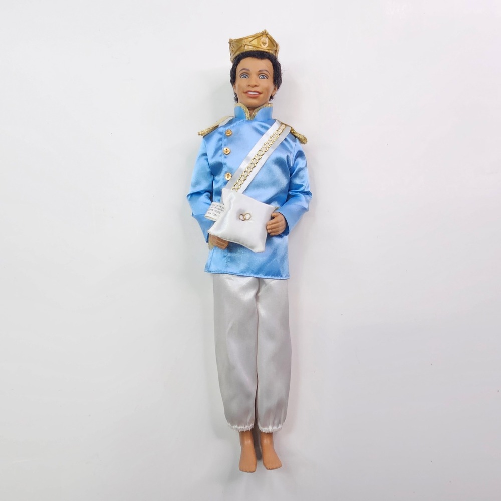 2003 Mattel Barbie Fairy Tale Prince Ken Doll AA African American Rings 12"